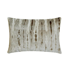 Beige Velvet Lumbar Cushion Cover - Grunge Haze Oak Lumbar