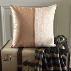 Rose Gold Jute - Rose Gold Faux Leather & Jute Decorative Euro Sham