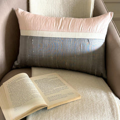 Plush Light Pink Silk - Light Pink Silk Lumbar Pillow Cover