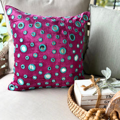 Mirror Lover - Fuchsia Pink Velvet Throw Cushion Cover