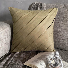 Contemporary Dark Beige - Beige Suede Throw Pillow Cover