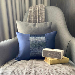 Striking Navy - Art Silk Blue Decorative Lumbar Pillow Cover