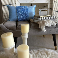 Sky Blue Love - Sky Blue Silk Decorative Lumbar Pillow Cover
