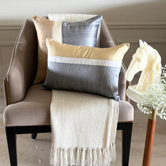 Plush Gold Silk - Gold Silk Lumbar Pillow Cover