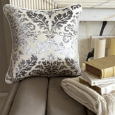 Paloma Grey Damask Pillow Cover