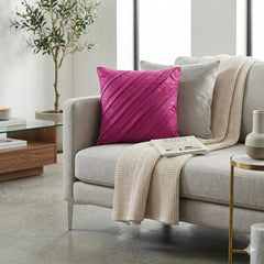 Contemporary Fuchsia - Fuchsia Pink Faux Suede Decorative Euro Sham