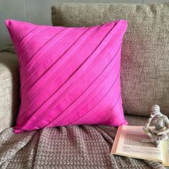 Contemporary Fuchsia - Fuchsia Pink Faux Suede Throw Cushion Cover
