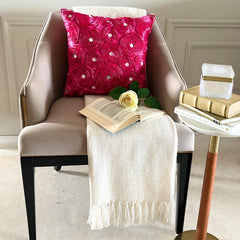 Fuchsia Power - Fuchsia Pink Art Silk Decorative Euro Sham