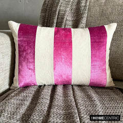 Swathe Pink - Pink Velvet Lumbar Pillow Cover