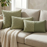 Sage Houndstooth Lumbatr Lumbar Cushion Cover