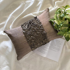 Champagne Brown Love - Art Silk Brown Decorative Lumbar Pillow Cover