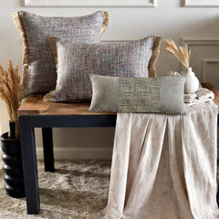 Jute Carnival - Grey Jute Throw cushion Cover