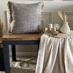 Jute Carnival - Grey Jute Throw Cushion Cover