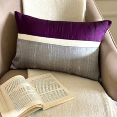 Plush Purple Silk - Purple Silk Lumbar Pillow Cover