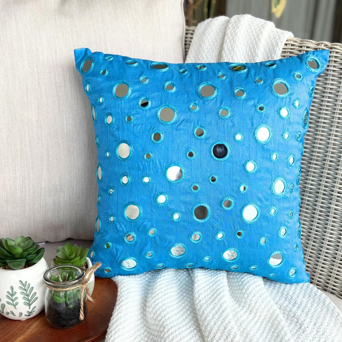 Blue Mirror Euro Sham