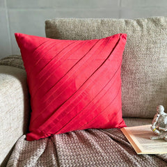 Contemporary Red - Red Faux Suede Throw Pillow Cover