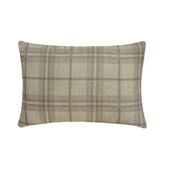 Beige Linen Lumbar Cushion Cover - Terra Plaid Lumbar