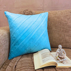 Contemporary Turquoise - Turquoise Blue Faux Suede Decorative Euro Sham