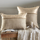 Jute Ivory Suit Throw Cushion Cover