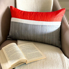 Plush Orange Silk - Orange Silk Lumbar Pillow Cover