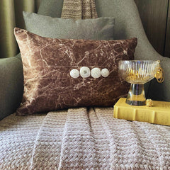 Quartz Center Brown Lumbar Pillow Cover