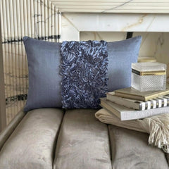 Blue Love - Art Silk Blue Decorative Lumbar Pillow Cover