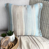 Blue Jacquard Silk Throw Pillow Cover Aqua Martini