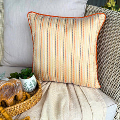 Orange Spiced Ginger - Orange Jacquard Silk Decorative Euro Sham
