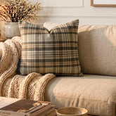 Plaidscape Gray - Gray Velvet Winter Plaid Throw Cushion Cover