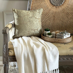 Paisley Brown Smitten - Brown Jacquard Throw Cushion Cover
