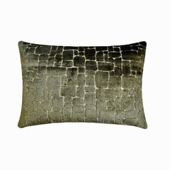 Olive Green Velvet Lumbar Cushion Cover - Cobblestone Lumbar