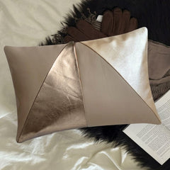 Leather Flush - Beige Faux Leather Throw Cushion Cover