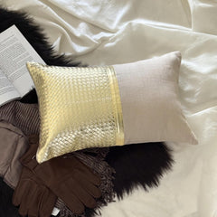 Lux Gold - Gold Faux Leather Lumbar Pillow Cover