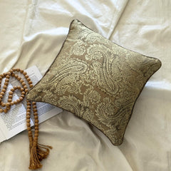 Paisley Brown Smitten - Brown Jacquard Throw Cushion Cover