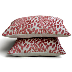 Coral Pink Velvet Lumbar Cushion Cover - Spotted Coral Lumbar