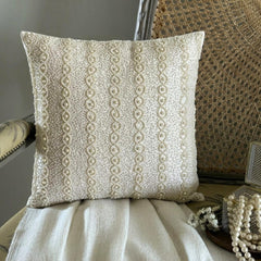 Pearl Ivy - Pearl Ivory Art Silk Throw Pillow Cover