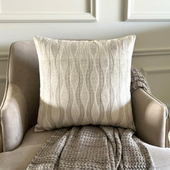 Ivory & Gray Velvet Throw Cushion Cover - Velvet Flow