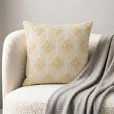 Victoria Pearls - Ivory Cotton Linen Decorative Euro Sham