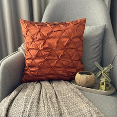 Rust Passion - Rust Taffeta Throw Pillow Cover