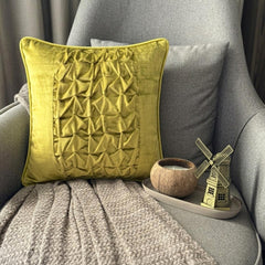 Lemon Grass Knots - Lemon Grass Velvet Decorative Euro Sham