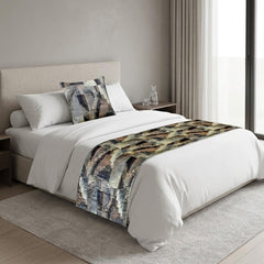 Velvet Taupe Decorative Bed Runner and Cushion Cover - Terra Forma