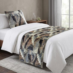 Velvet Taupe Decorative Bed Runner and Cushion Cover - Terra Forma