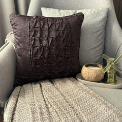 Knotty Black - Black Velvet Throw Pillow Cover