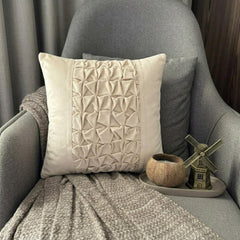 Knotty Pearl Ivory - Pearl Ivory Velvet Decorative Euro Sham