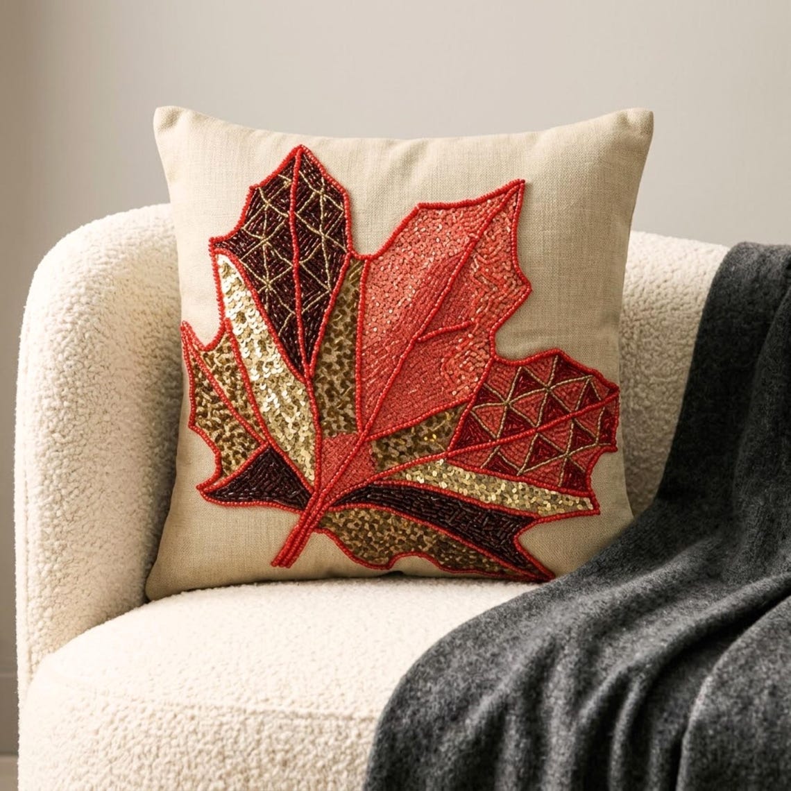 Changing Maple Leaf Throw Pillow Cover