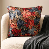 Maple Days - Red & Grey Satin Throw Cushion Cover
