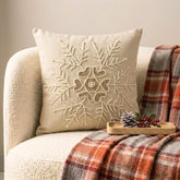 Pearl Flake - Beige Linen Decorative Throw Cushion Cover