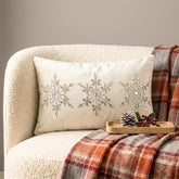 Shimmer Frost - White Velvet Decorative Lumbar Cushion Cover