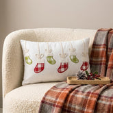 Jolly Stocking - Red Cotton Decorative Lumbar Cushion Cover