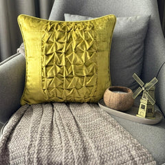 Lemon Grass Knots - Lemon Grass Velvet Decorative Euro Sham
